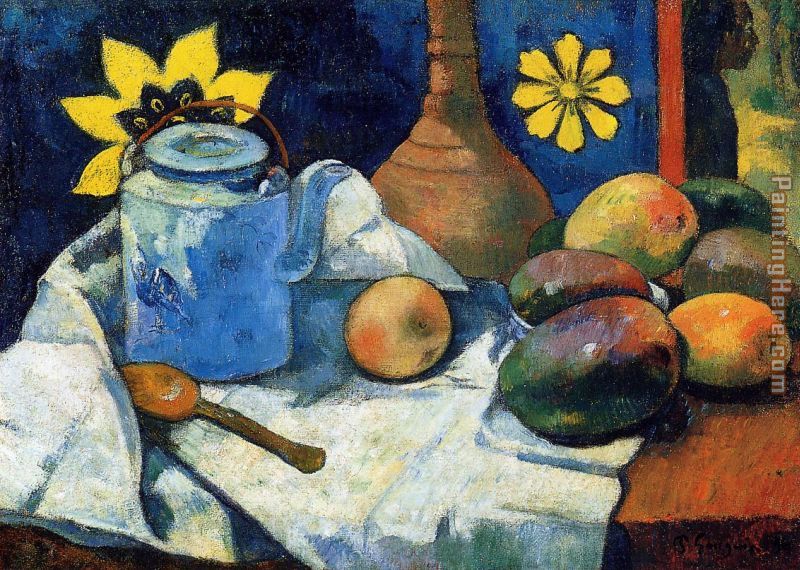 Paul Gauguin Still Life with Teapot and Fruit